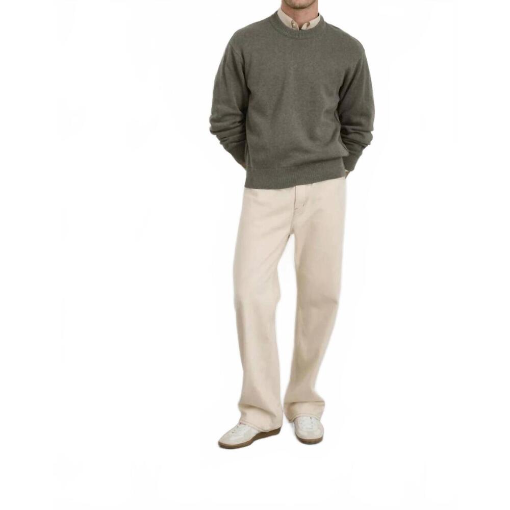 NEW ALEX MILL gabriel crewneck sweater in heather olive